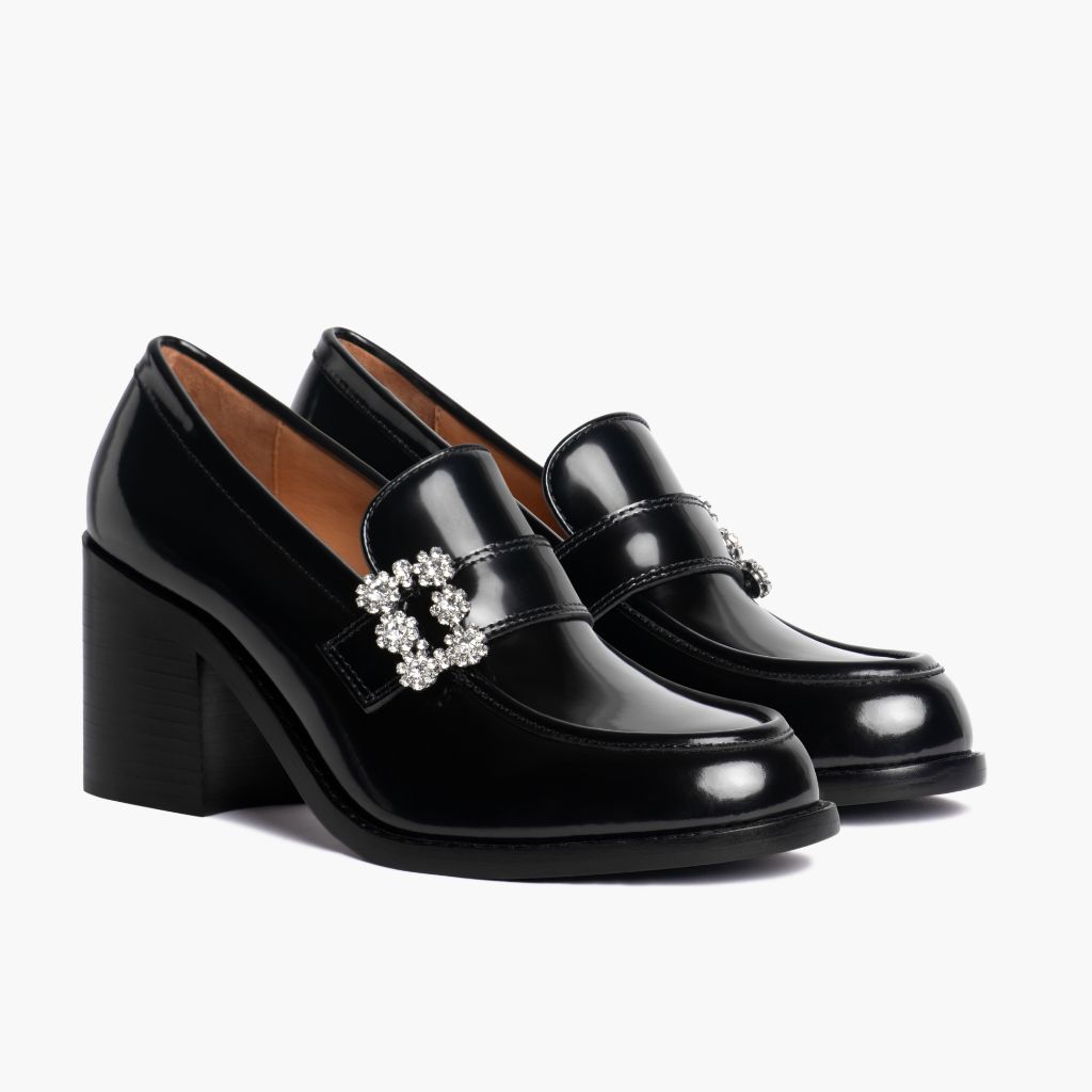 High Heel Penny | Black & Crystal