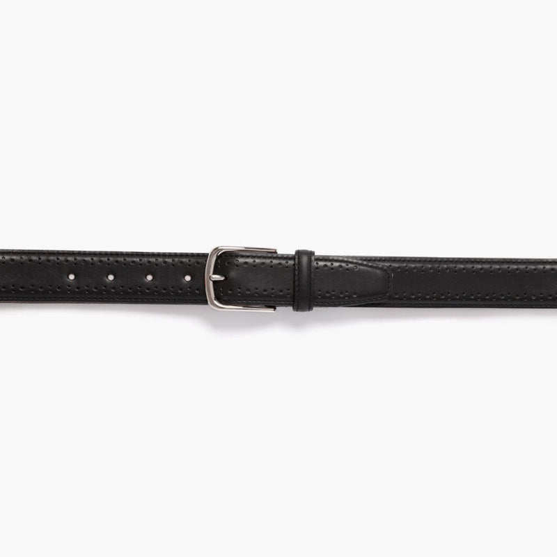 Men's Brogue Leather Belt | Black