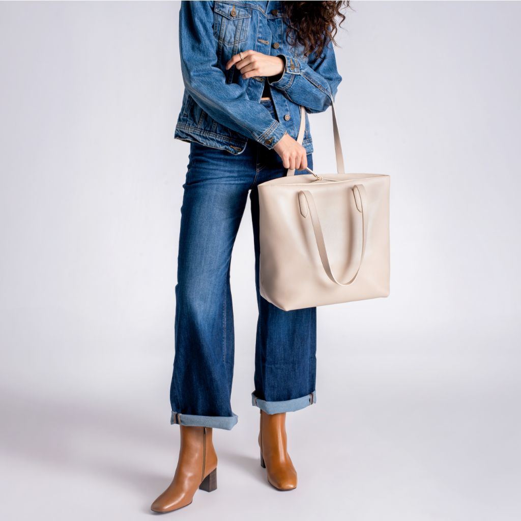 Everyday Tote | Beige (L) (Zipper)