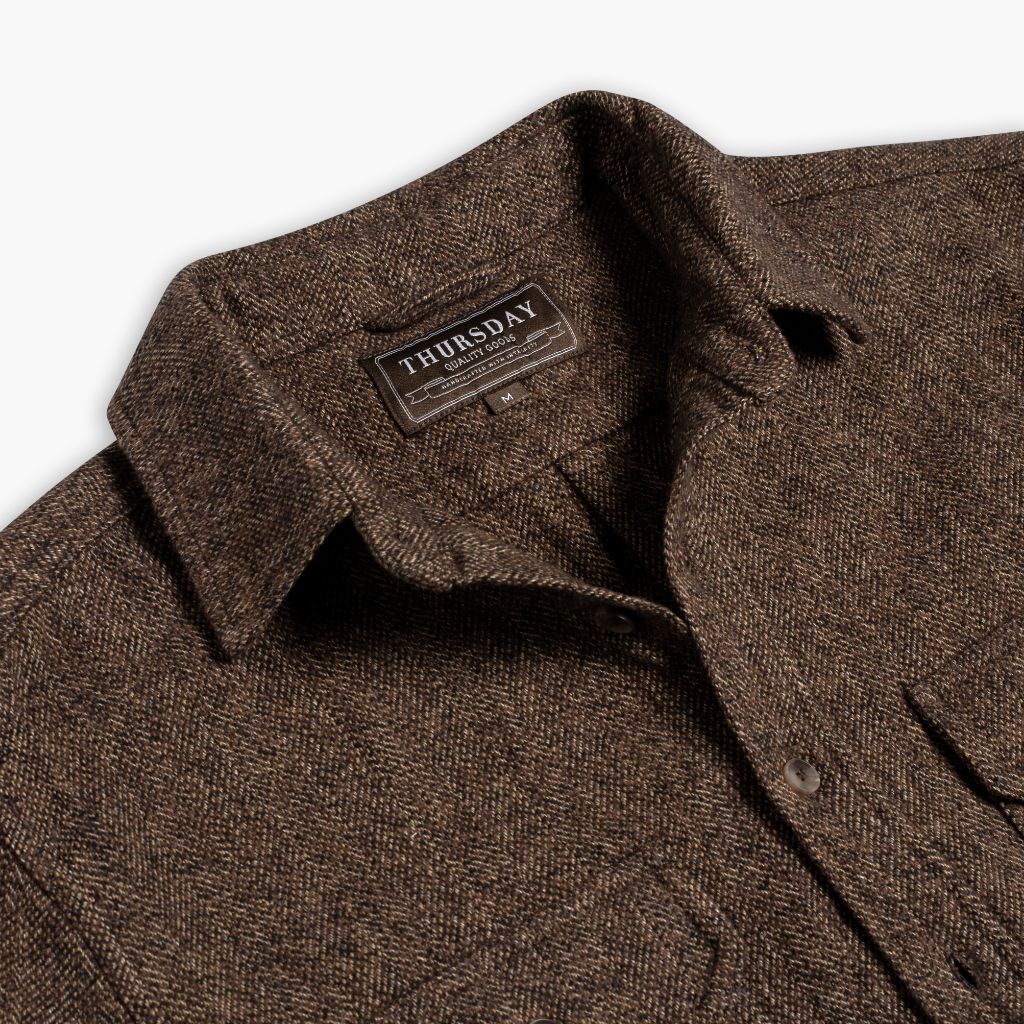 Summit Flannel Shirt | Brown Herringbone