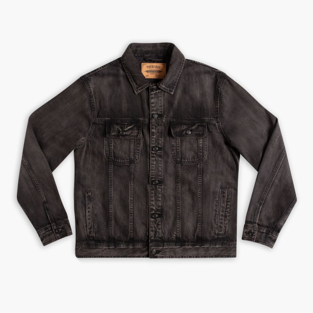 Denim Trucker Jacket | Faded Black