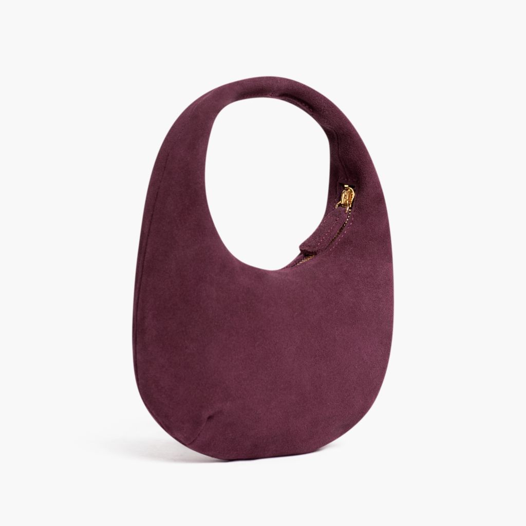 Mini Crescent | Burgundy Suede